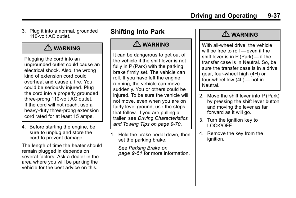 Shifting into park, Shifting into park -37, Ride | Hummer 2010 H3 User Manual | Page 221 / 410