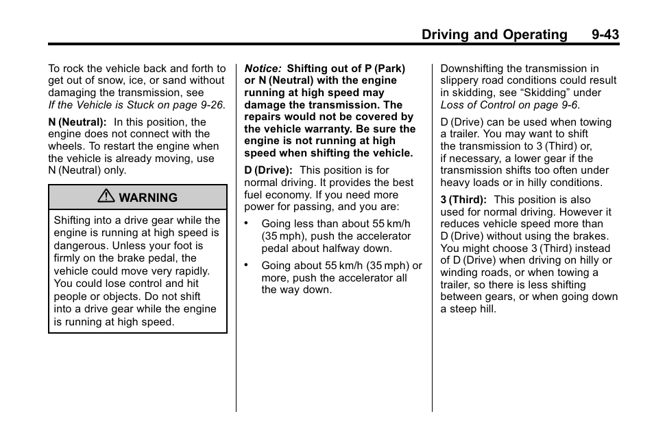 Driving and operating 9-43 | Hummer 2010 H3 User Manual | Page 227 / 410