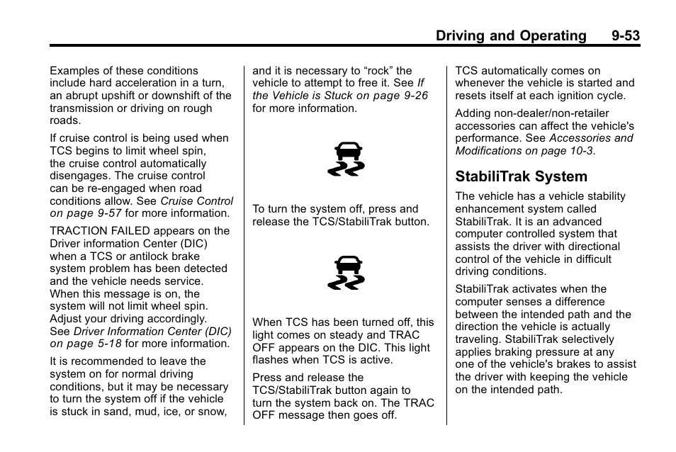 Stabilitrak system, Stabilitrak system -53, Driving and operating 9-53 | Hummer 2010 H3 User Manual | Page 237 / 410