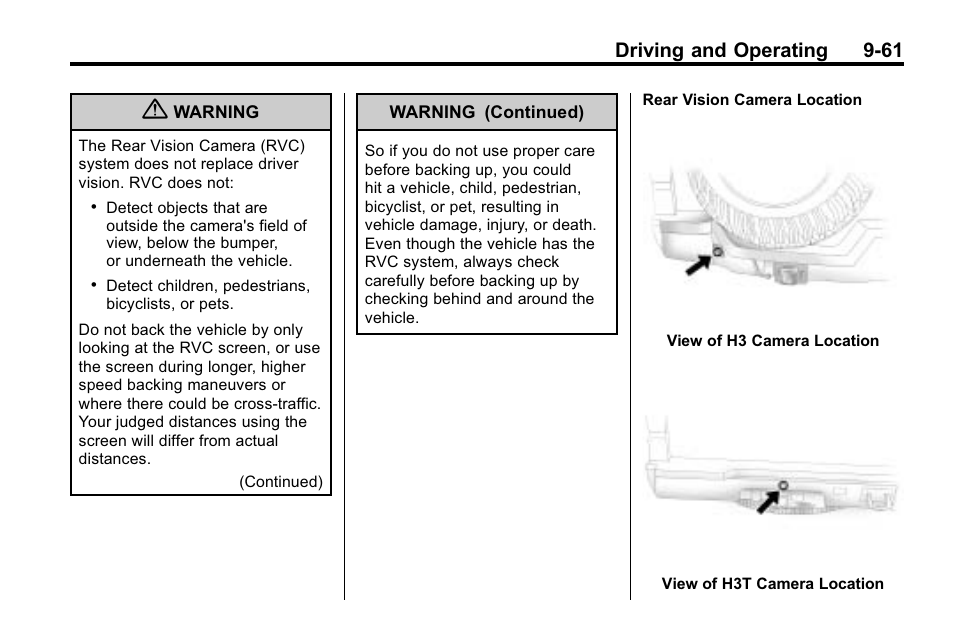 Driving and operating 9-61 | Hummer 2010 H3 User Manual | Page 245 / 410