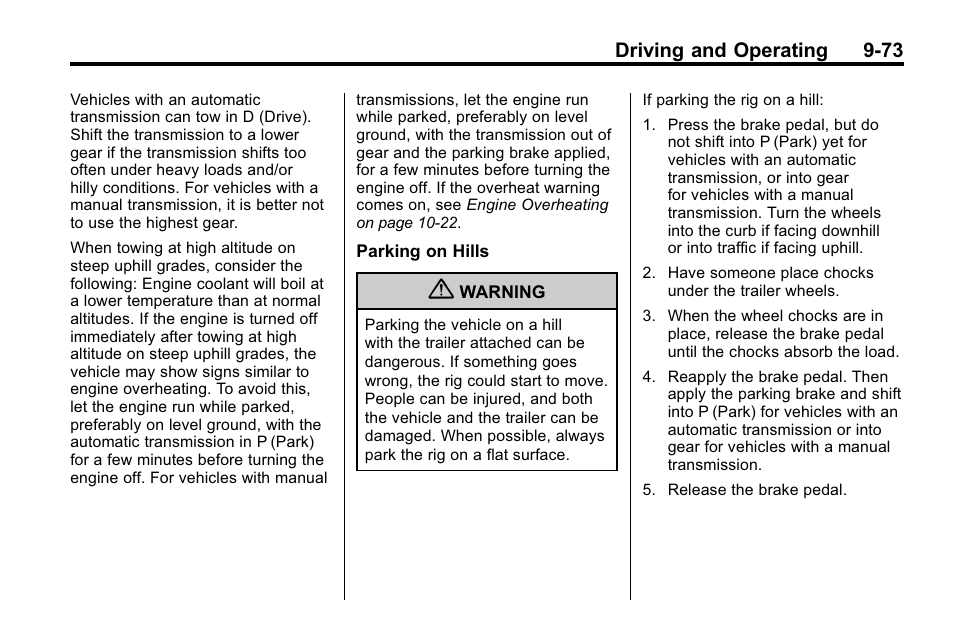 Driving and operating 9-73 | Hummer 2010 H3 User Manual | Page 257 / 410