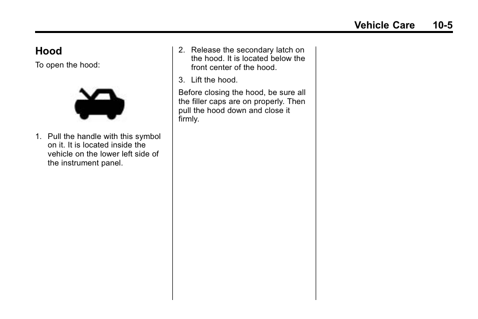 Hood, Hood -5 | Hummer 2010 H3 User Manual | Page 271 / 410