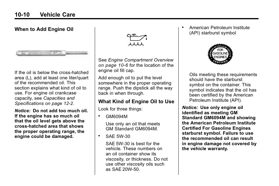 10 vehicle care | Hummer 2010 H3 User Manual | Page 276 / 410