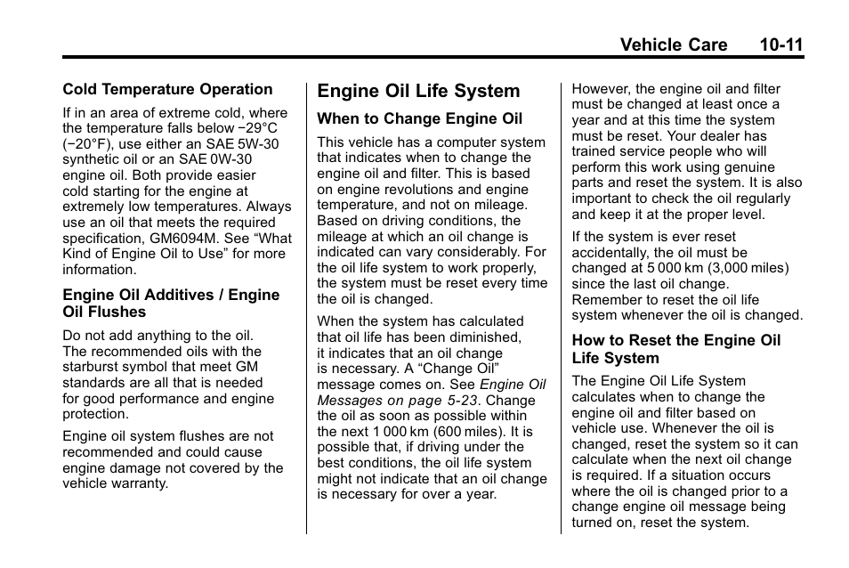 Engine oil life system, Engine oil life system -11, Check | Hummer 2010 H3 User Manual | Page 277 / 410