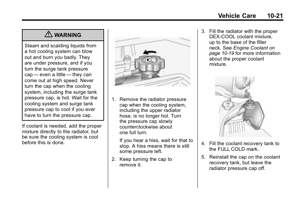 Vehicle care 10-21 | Hummer 2010 H3 User Manual | Page 287 / 410