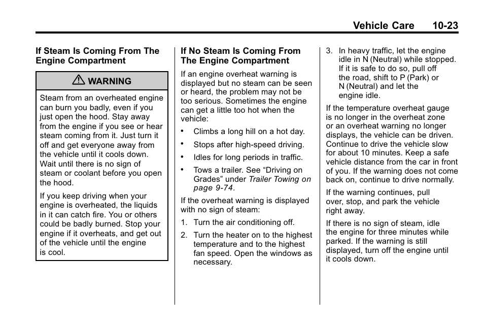 Vehicle care 10-23 | Hummer 2010 H3 User Manual | Page 289 / 410