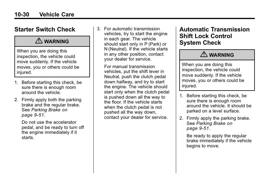 Starter switch check, Lock control system check -30 | Hummer 2010 H3 User Manual | Page 296 / 410