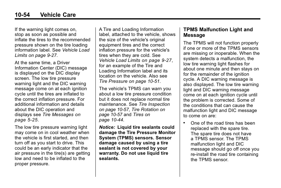 54 vehicle care | Hummer 2010 H3 User Manual | Page 320 / 410