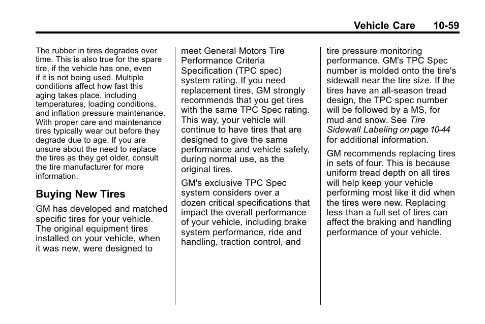 Buying new tires, Buying new tires -59 | Hummer 2010 H3 User Manual | Page 325 / 410