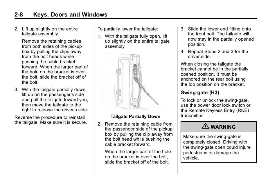 8 keys, doors and windows | Hummer 2010 H3 User Manual | Page 34 / 410