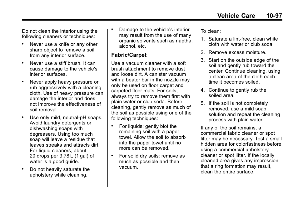 Vehicle care 10-97 | Hummer 2010 H3 User Manual | Page 363 / 410