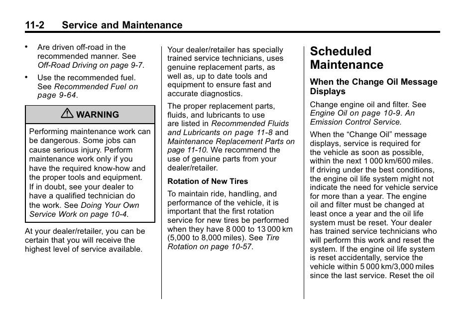 Scheduled maintenance, Scheduled maintenance -2, Maintenance | 2 service and maintenance | Hummer 2010 H3 User Manual | Page 366 / 410