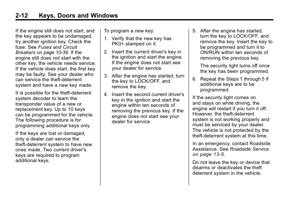 12 keys, doors and windows | Hummer 2010 H3 User Manual | Page 38 / 410