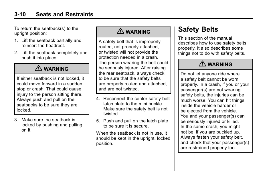 Safety belts, Safety belts -10, Radio | Adding | Hummer 2010 H3 User Manual | Page 54 / 410