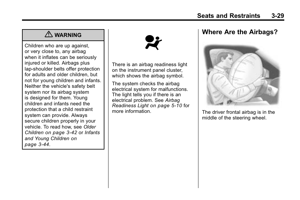 Where are the airbags, Where are the airbags? -29 | Hummer 2010 H3 User Manual | Page 73 / 410