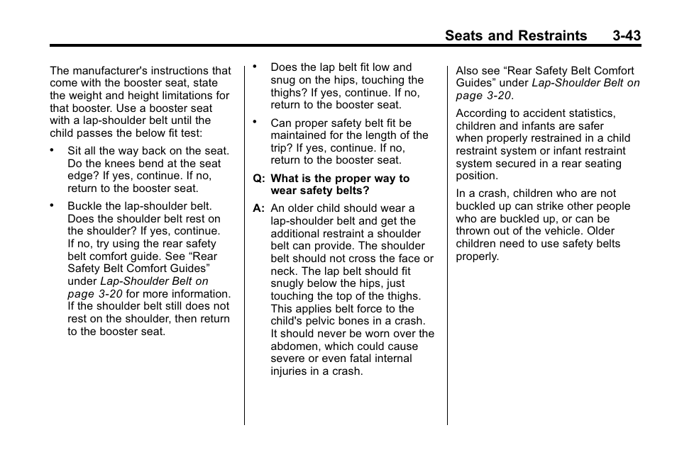 Seats and restraints 3-43 | Hummer 2010 H3 User Manual | Page 87 / 410