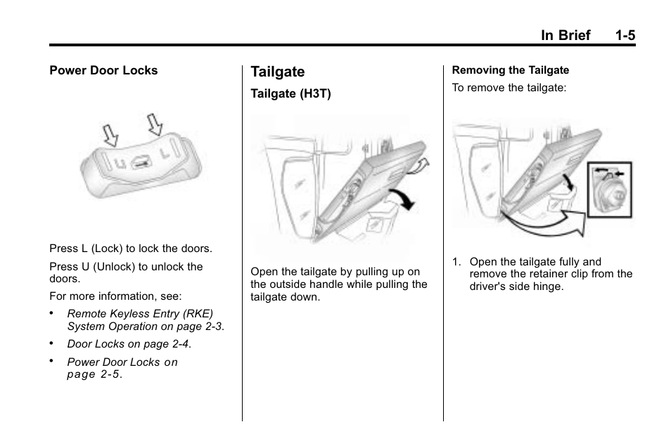 Tailgate, Tailgate -5 | Hummer 2010 H3 User Manual | Page 9 / 410