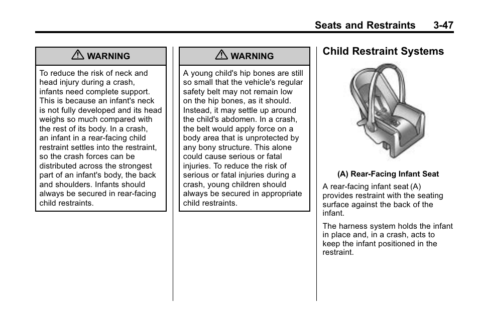 Child restraint systems, Child restraint systems -47 | Hummer 2010 H3 User Manual | Page 91 / 410