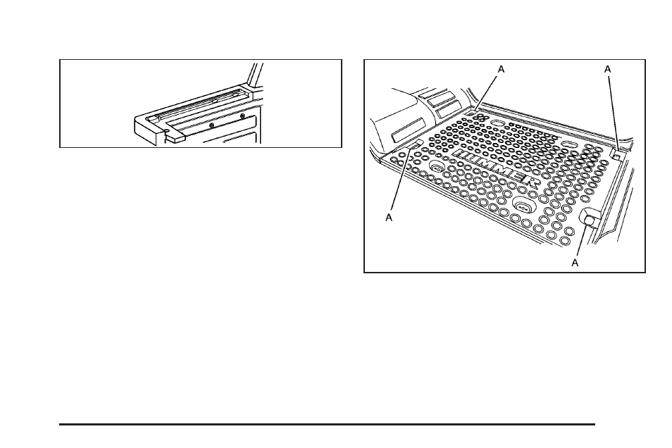 Side rail channels, Cargo area floor drains | Hummer 2009 H2 User Manual | Page 153 / 524