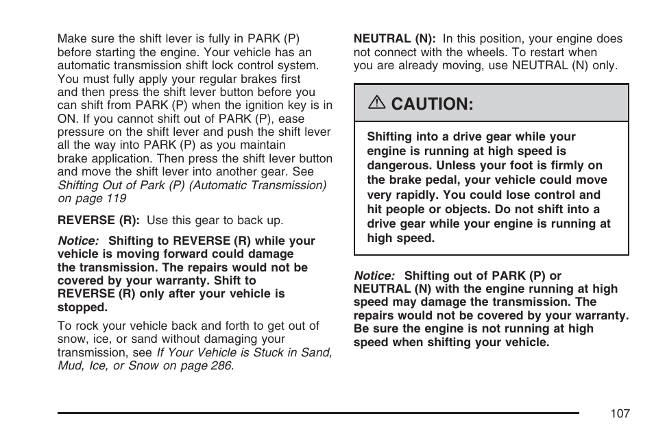 Caution | Hummer 2007 H3 User Manual | Page 107 / 480