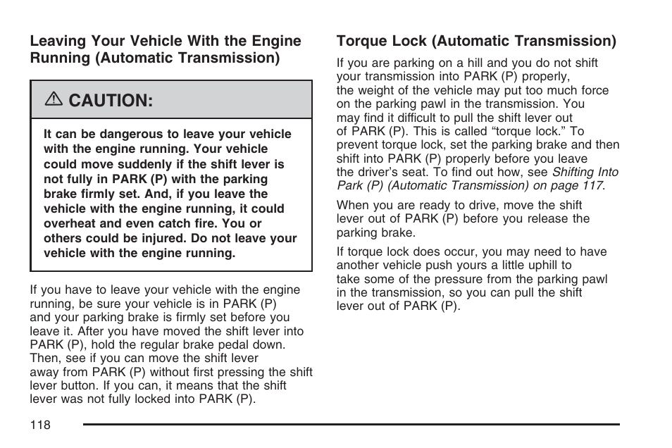 Caution | Hummer 2007 H3 User Manual | Page 118 / 480