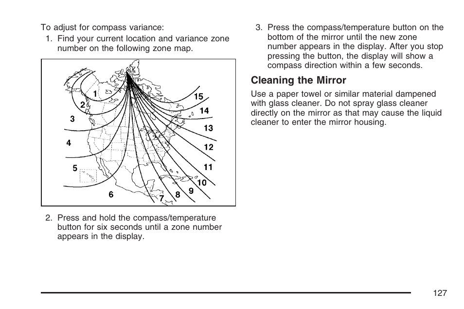 Cleaning the mirror | Hummer 2007 H3 User Manual | Page 127 / 480