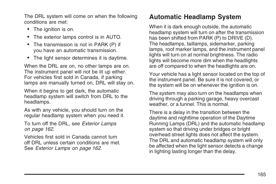 Automatic headlamp system | Hummer 2007 H3 User Manual | Page 165 / 480