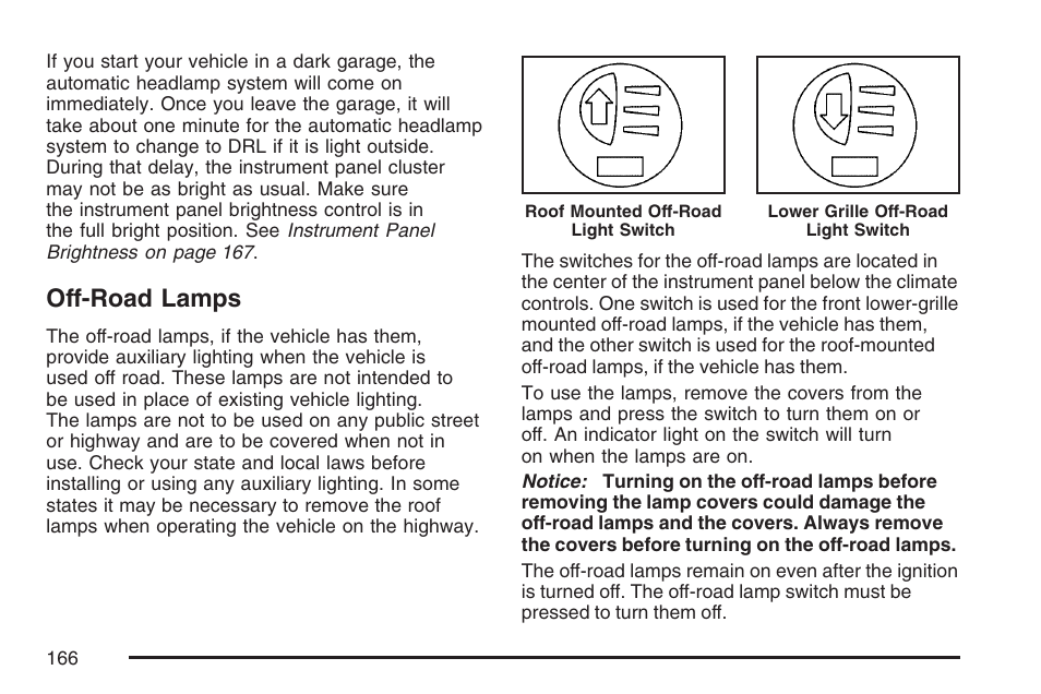 Off-road lamps | Hummer 2007 H3 User Manual | Page 166 / 480