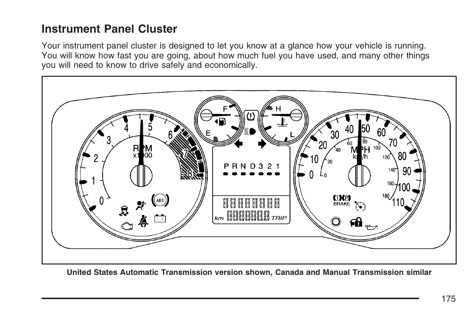 Instrument panel cluster, Instrument, Panel cluster | Hummer 2007 H3 User Manual | Page 175 / 480