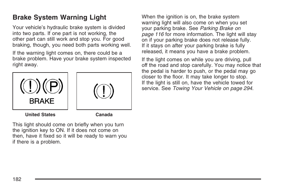 Brake system warning light | Hummer 2007 H3 User Manual | Page 182 / 480