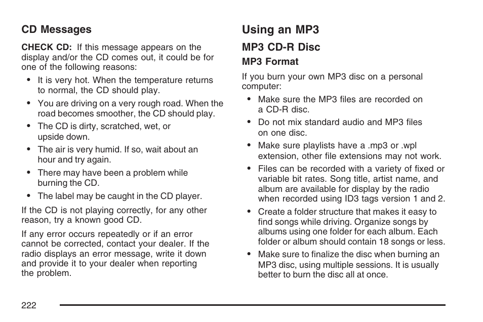 Using an mp3 | Hummer 2007 H3 User Manual | Page 222 / 480