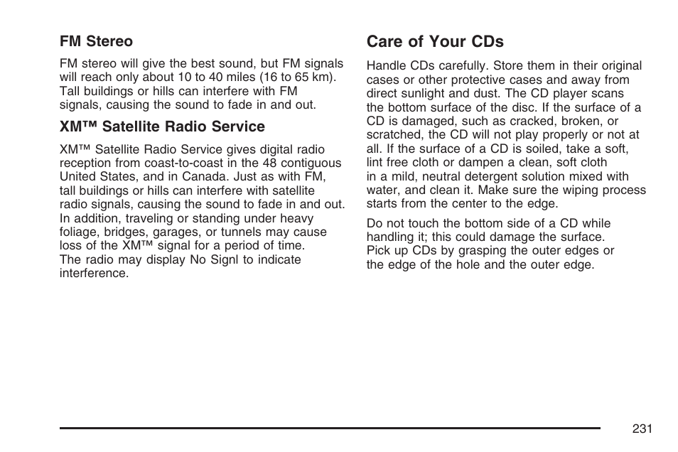 Care of your cds | Hummer 2007 H3 User Manual | Page 231 / 480