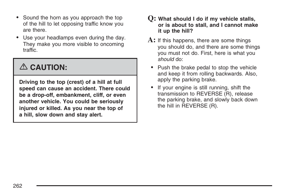 Caution | Hummer 2007 H3 User Manual | Page 262 / 480