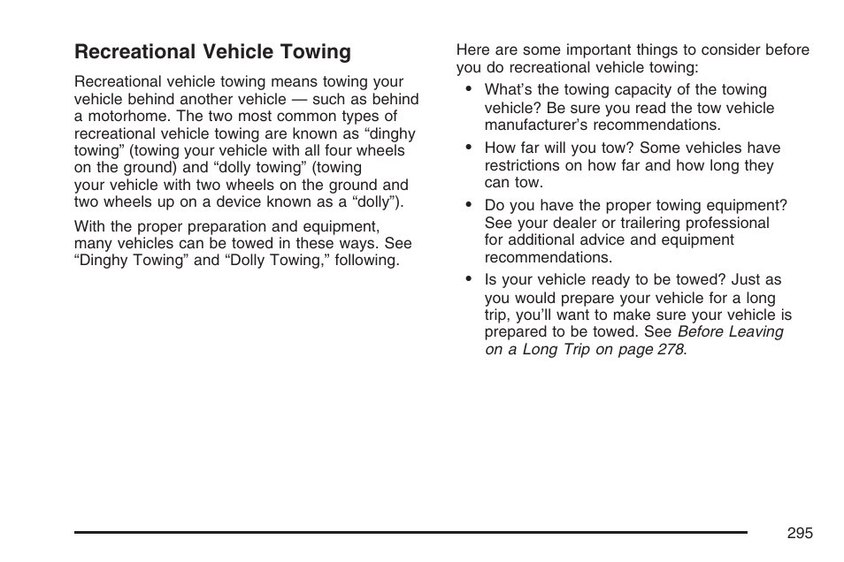 Recreational vehicle towing | Hummer 2007 H3 User Manual | Page 295 / 480