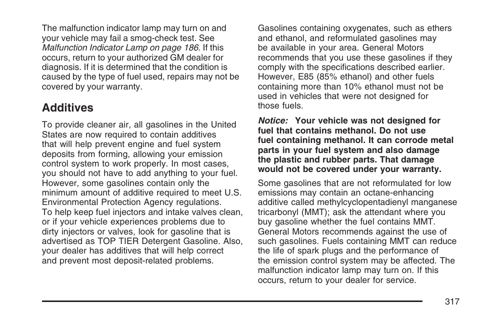 Additives | Hummer 2007 H3 User Manual | Page 317 / 480