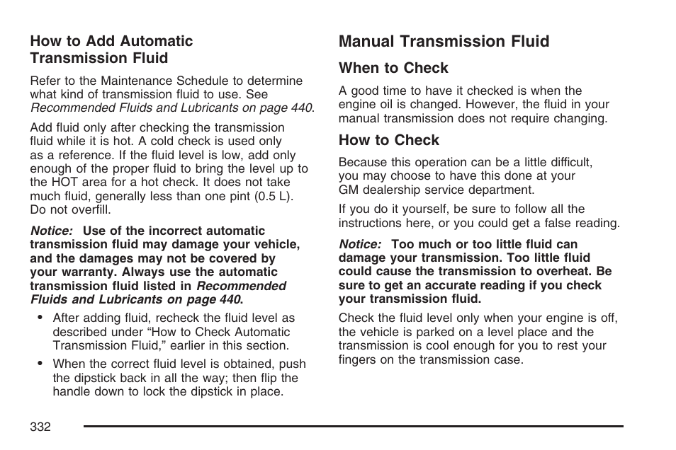 Manual transmission fluid | Hummer 2007 H3 User Manual | Page 332 / 480