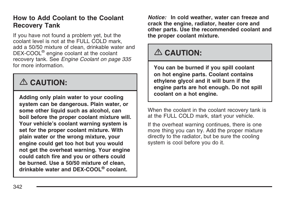 Caution | Hummer 2007 H3 User Manual | Page 342 / 480