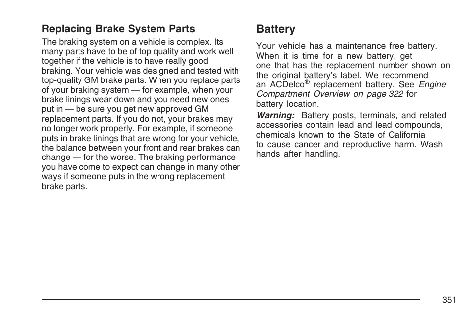 Battery | Hummer 2007 H3 User Manual | Page 351 / 480