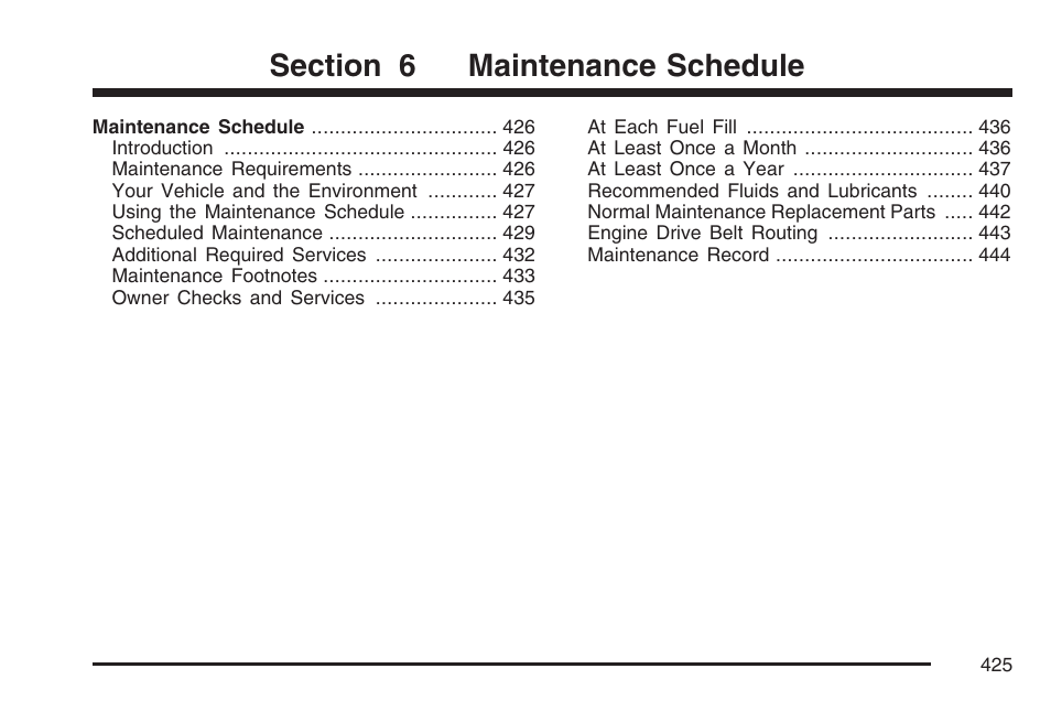 Maintenance schedule | Hummer 2007 H3 User Manual | Page 425 / 480