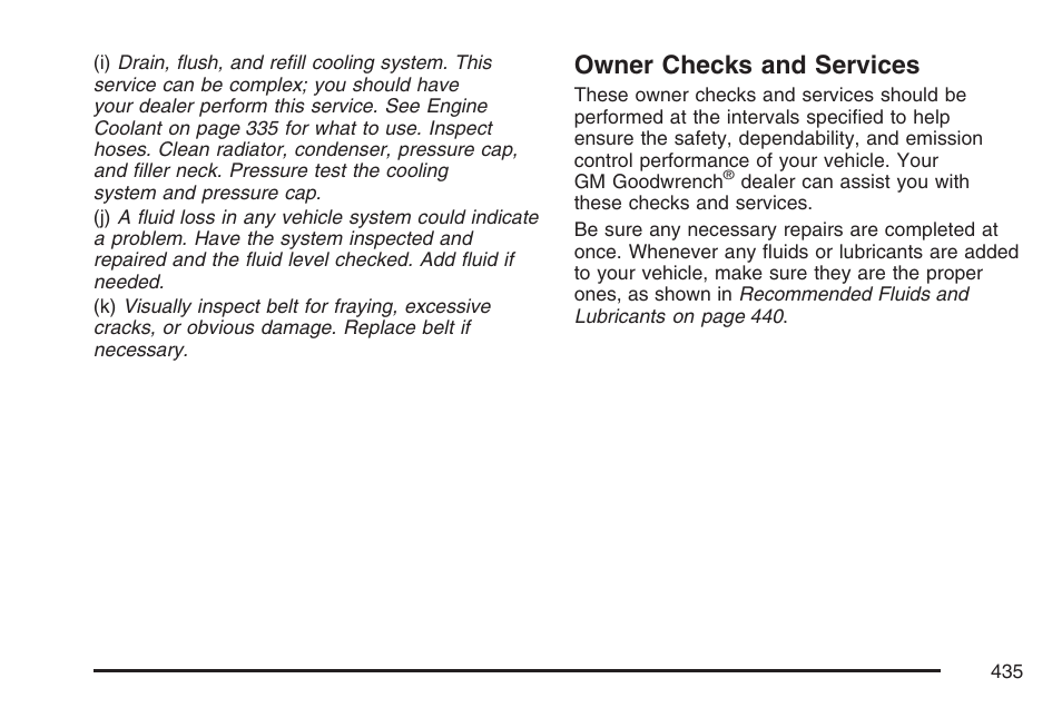 Owner checks and services | Hummer 2007 H3 User Manual | Page 435 / 480