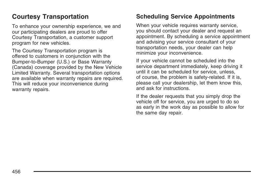 Courtesy transportation | Hummer 2007 H3 User Manual | Page 456 / 480