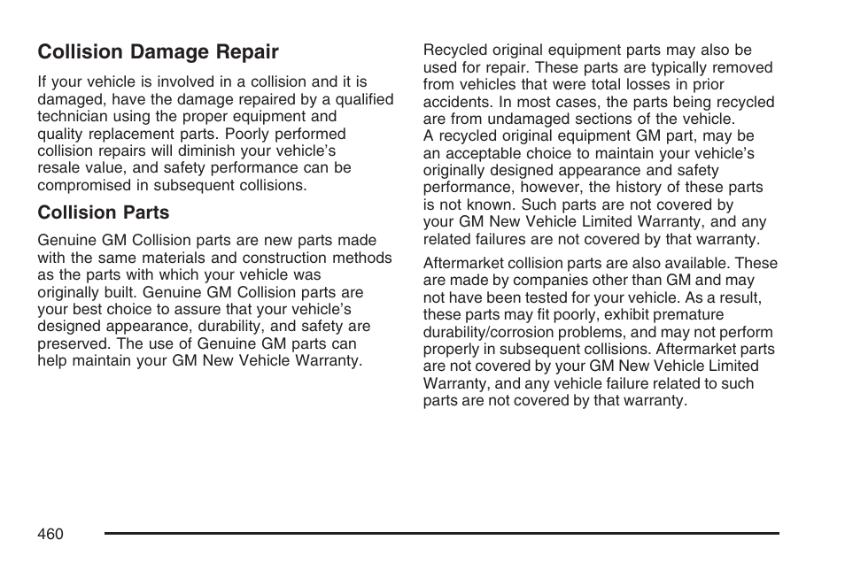 Collision damage repair | Hummer 2007 H3 User Manual | Page 460 / 480