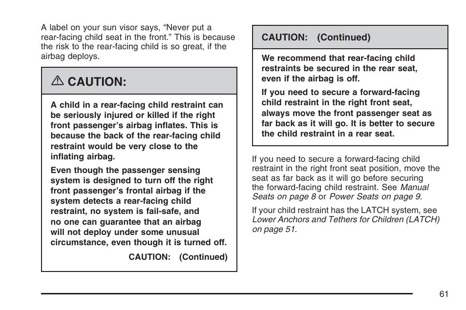 Caution | Hummer 2007 H3 User Manual | Page 61 / 480