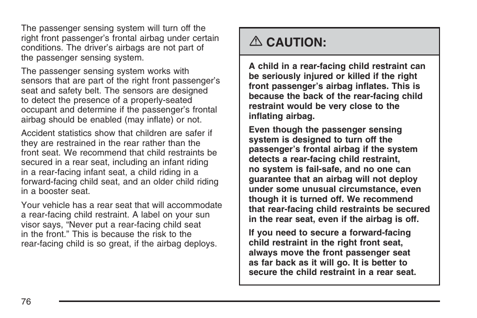 Caution | Hummer 2007 H3 User Manual | Page 76 / 480