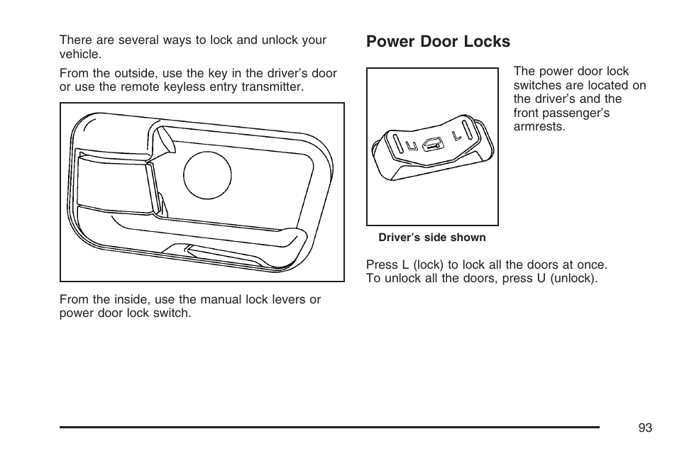 Power door locks | Hummer 2007 H3 User Manual | Page 93 / 480