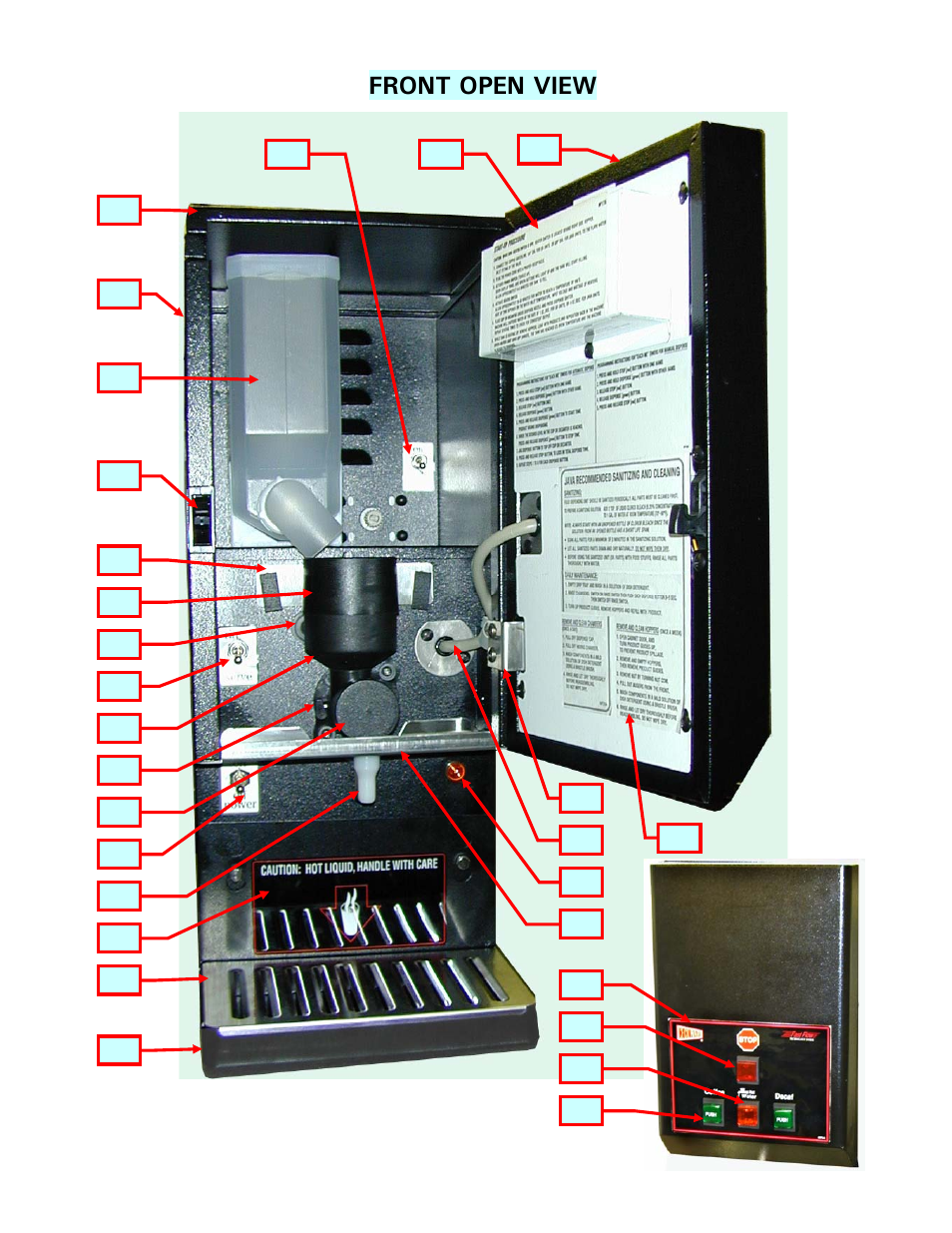 Front open view | Cecilware JAVA2-LP User Manual | Page 6 / 12