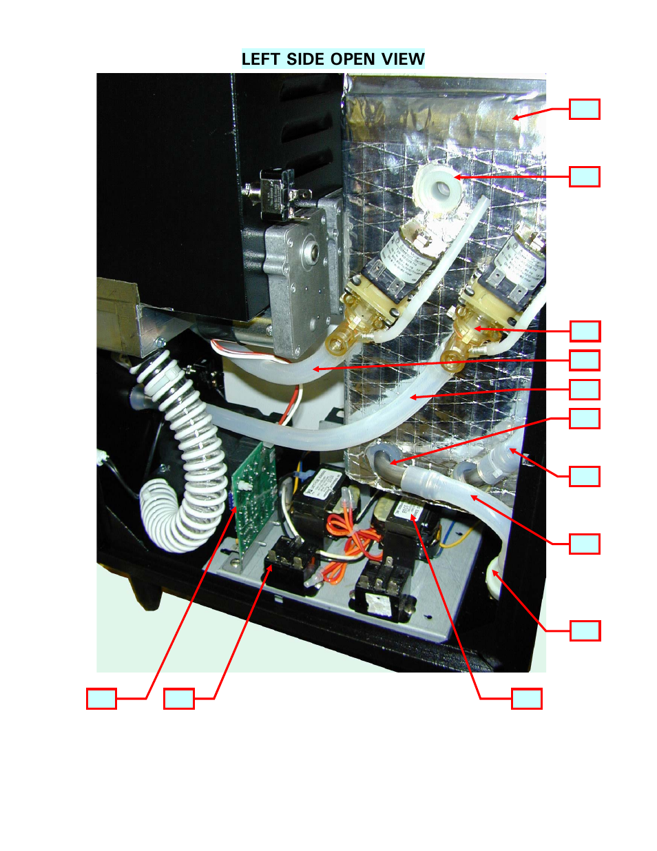 Left side open view | Cecilware JAVA2-LP User Manual | Page 8 / 12