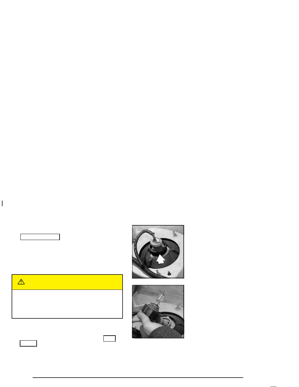 Bulb replacement, Halogen bulbs, Headlamps | Bulb replacement -52, Halogen bulbs -52 headlamps -52, Caution | Hummer 2004 H2 User Manual | Page 366 / 472
