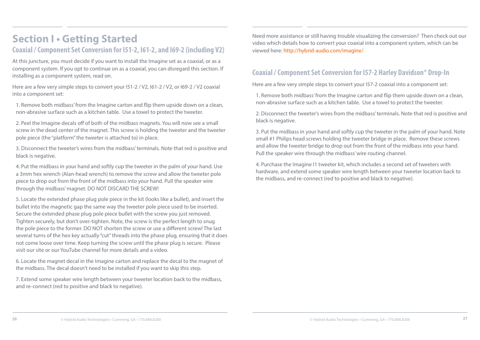 Component set conversion | Hybrid Audio Technologies Imagine Series Components User Manual | Page 14 / 21