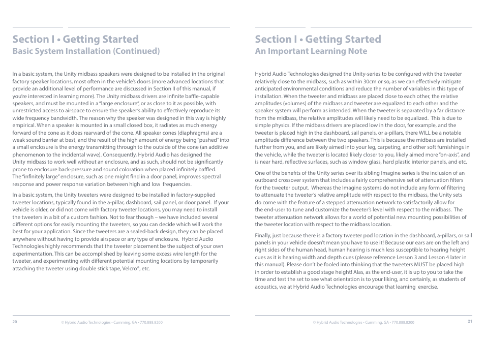 Basic system installation (continued) | Hybrid Audio Technologies Unity Series User Manual | Page 11 / 18